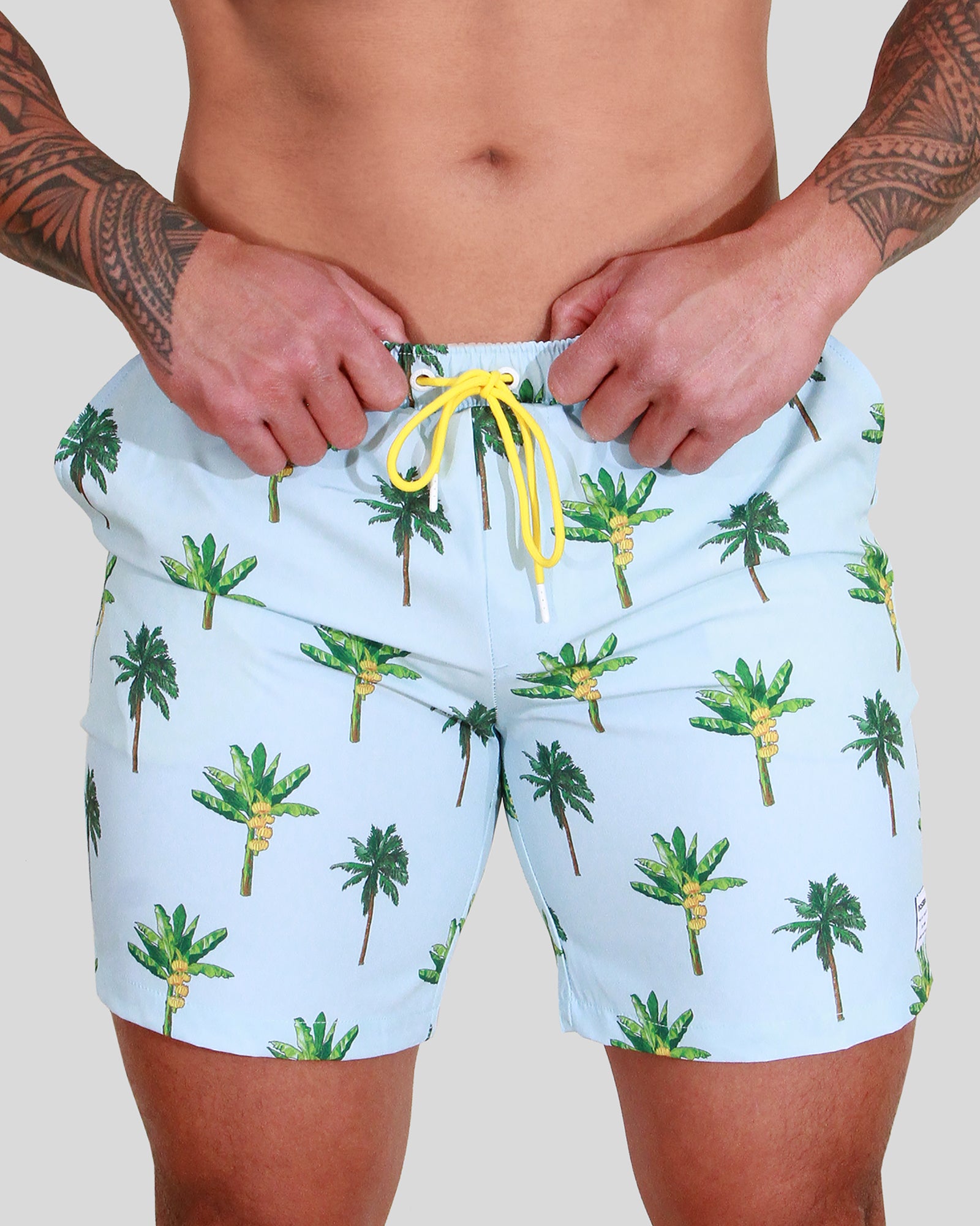 Men's Resort Swim Shorts - La Banana (Light Blue)