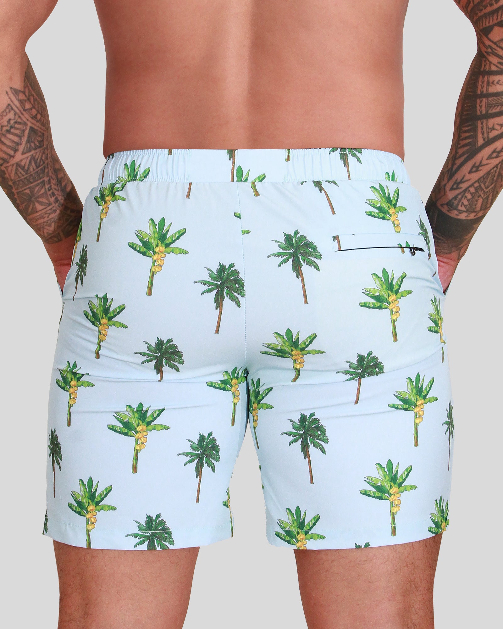 Men's Resort Swim Shorts - La Banana (Light Blue)