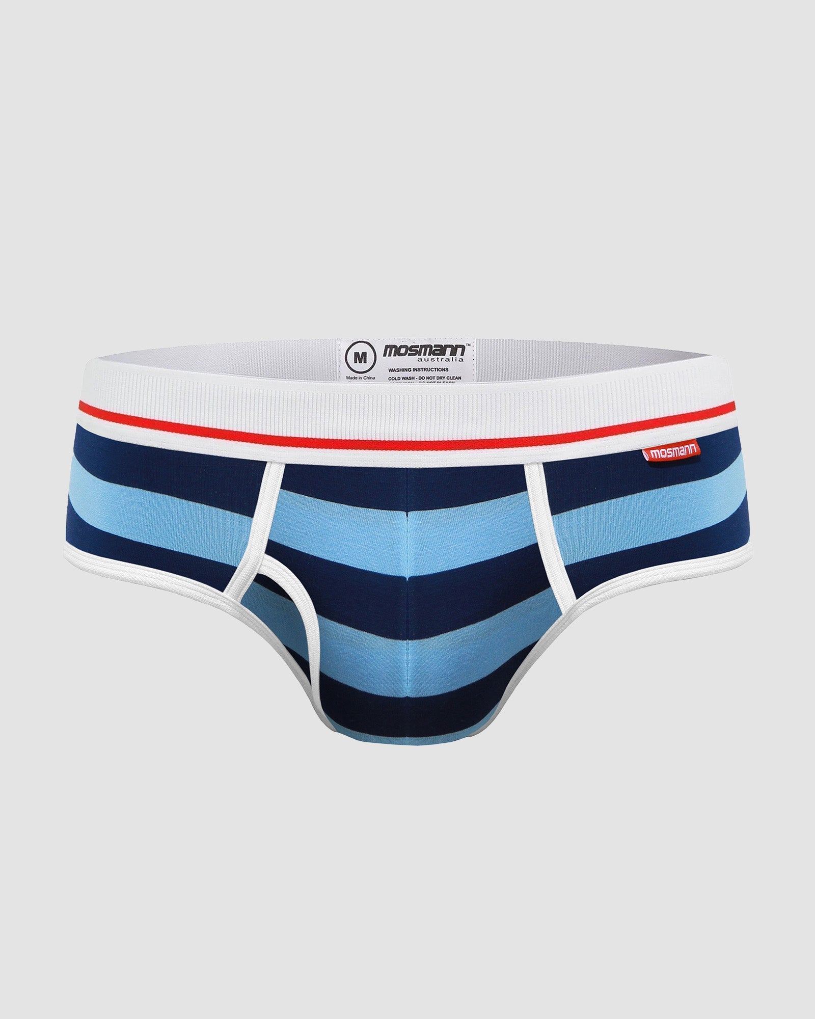 Thick Blue Striped mens Bamboo Briefs