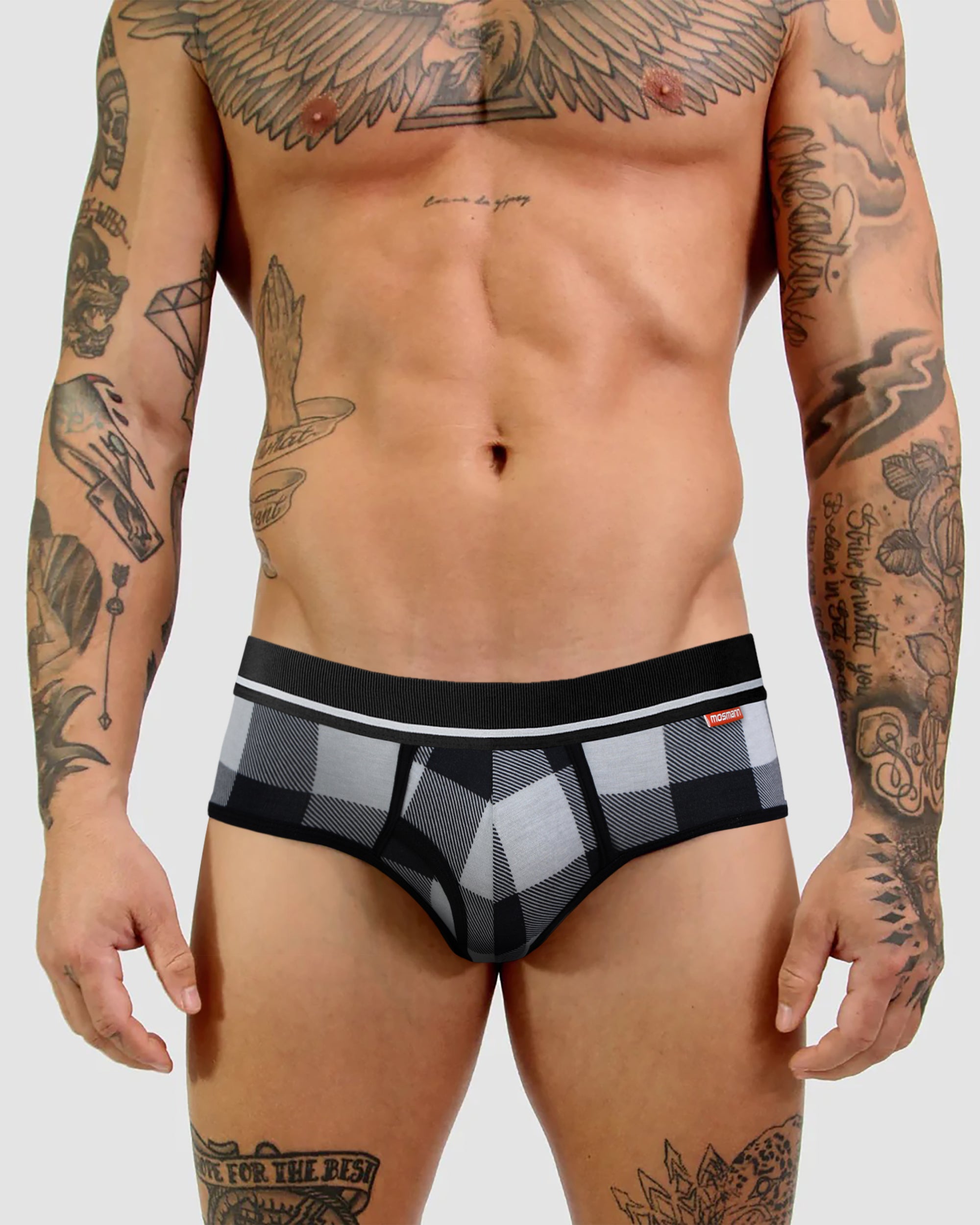 Mens Bamboo Brief - Checkmate