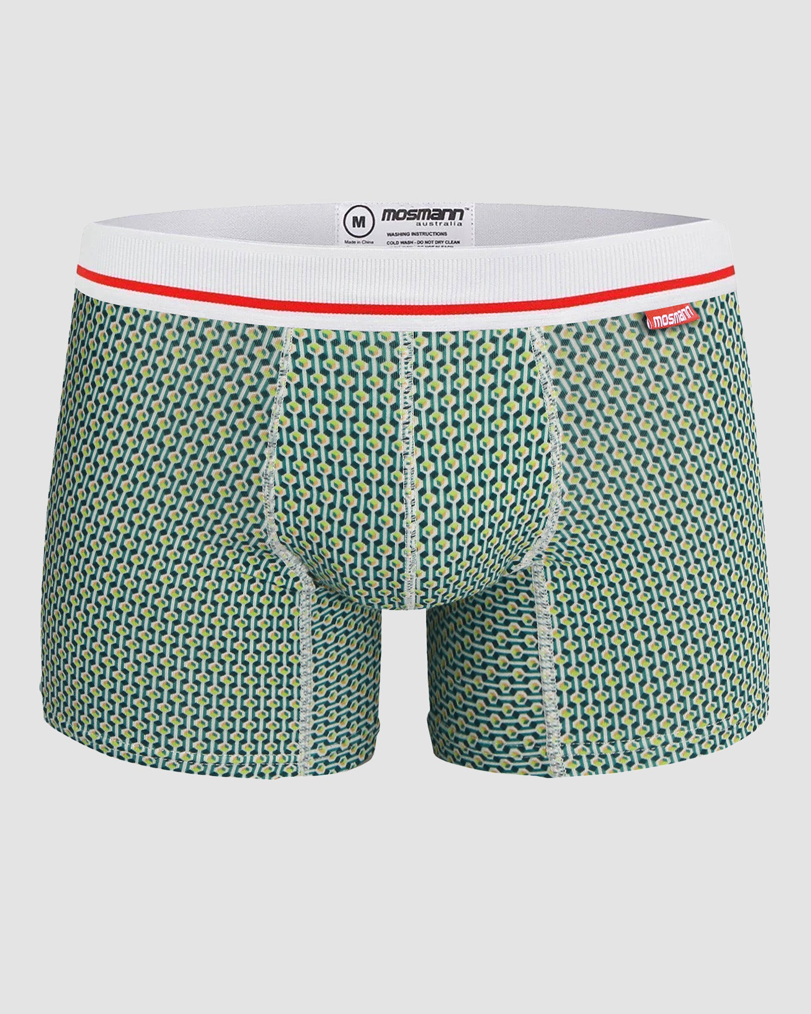 Mens Bamboo Trunks - Green Geo