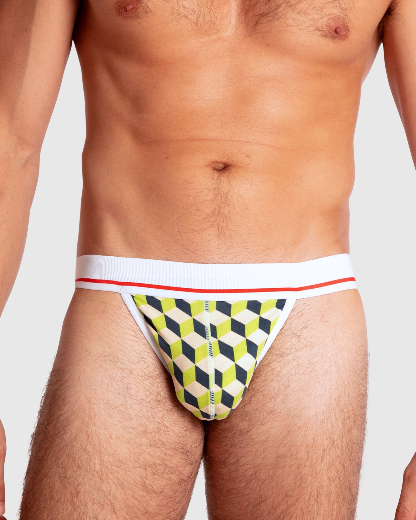 Mens Bamboo Jockstrap - Green Illusion