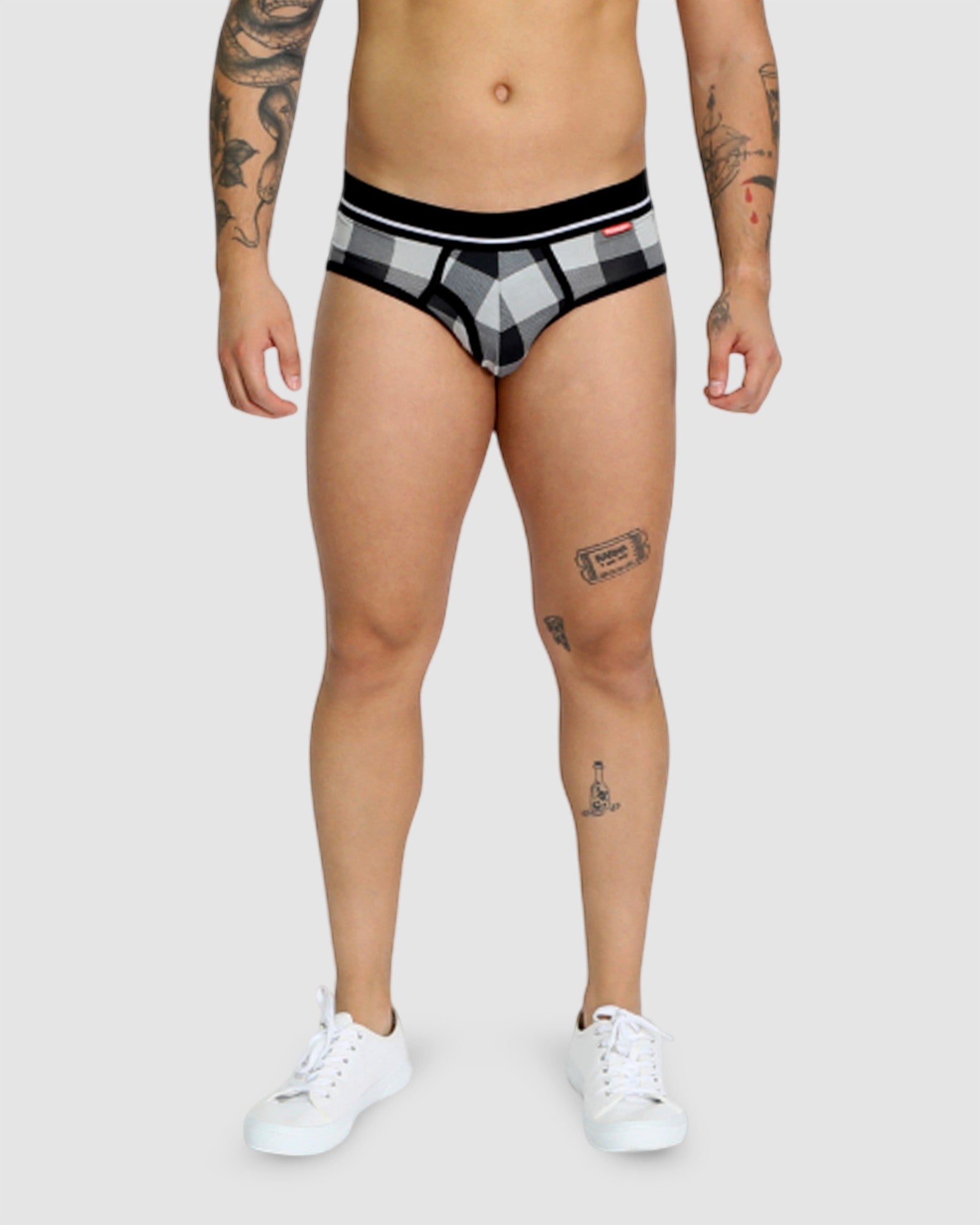 Mens Bamboo Brief - Checkmate