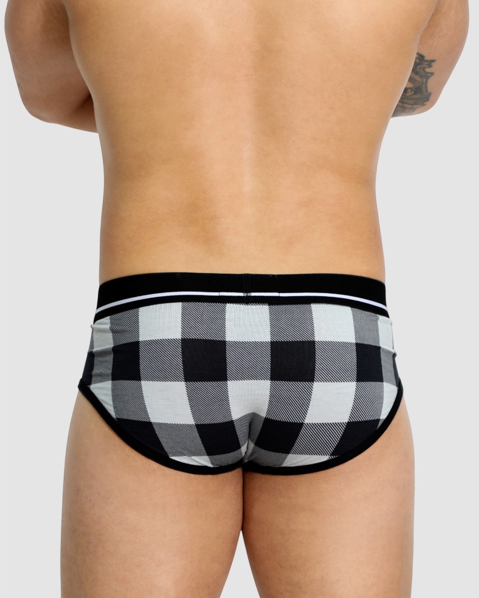 Mens Bamboo Brief - Checkmate