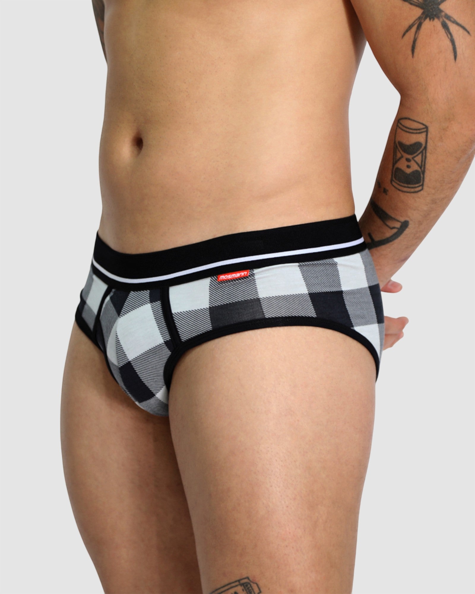 Mens Bamboo Brief - Checkmate