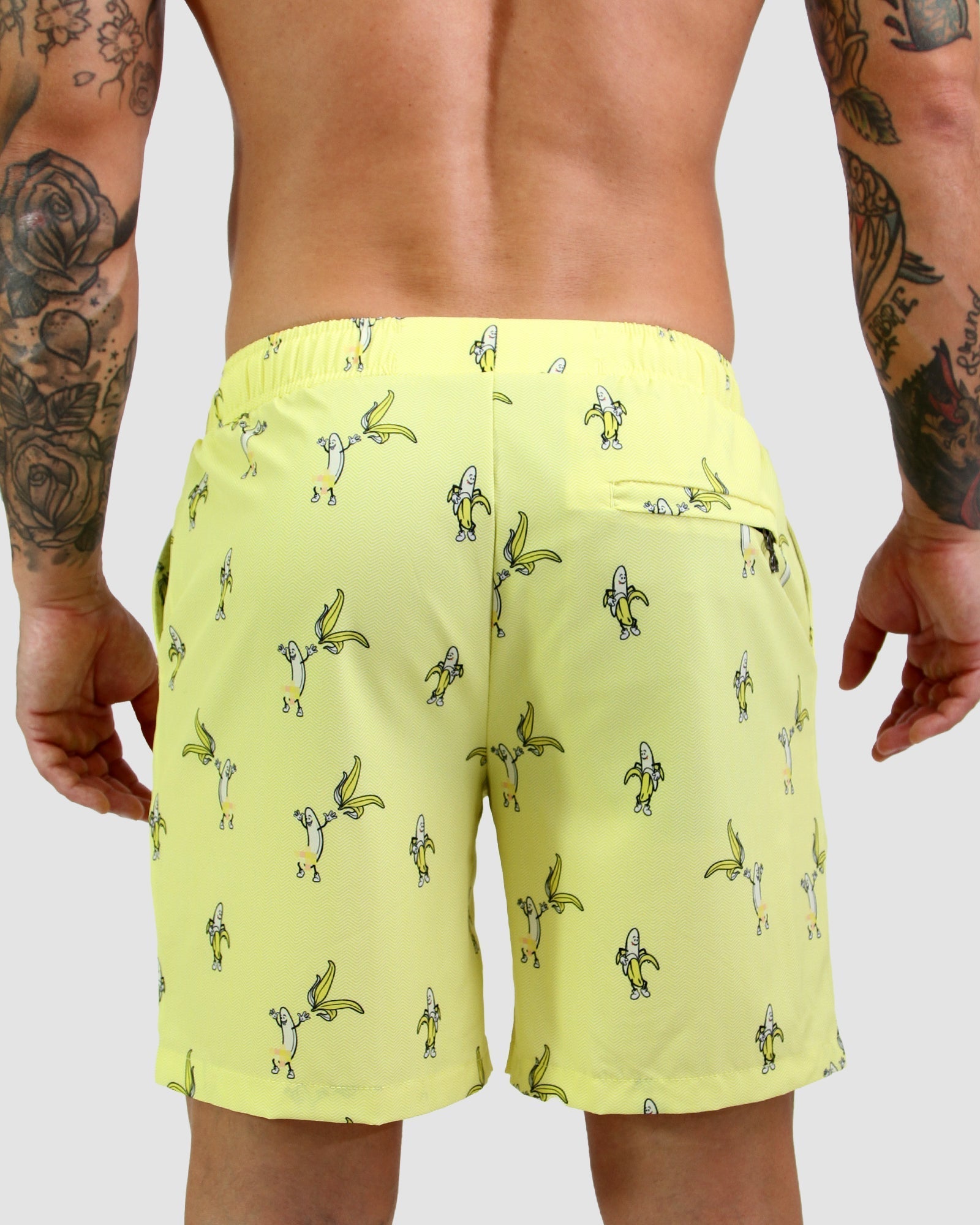 Yellow Men's Swim Short Banana Print