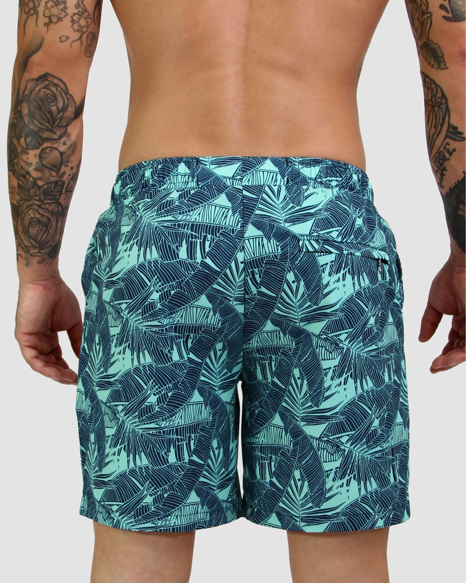 Quick Dry Green Navy Men's Swim Short