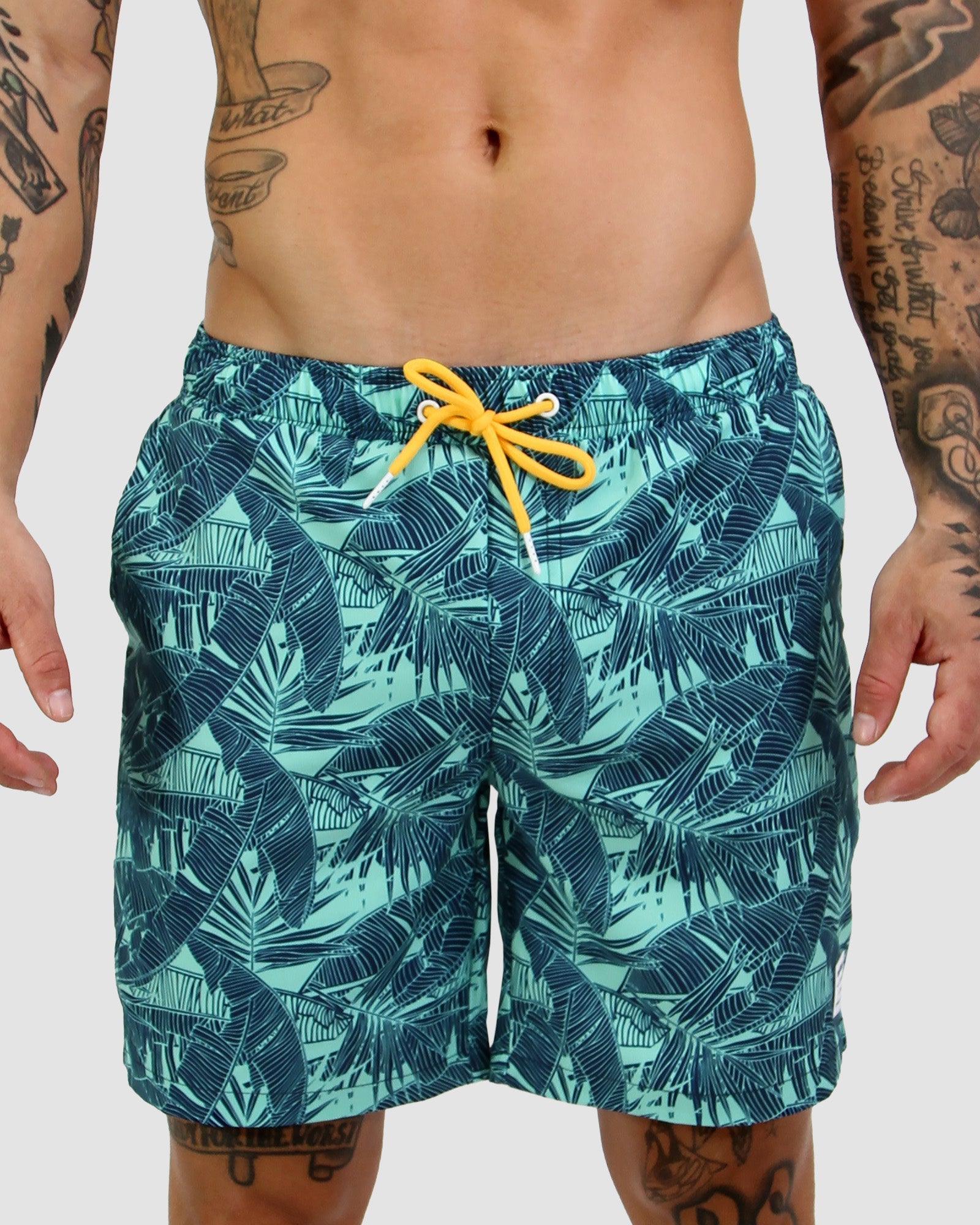 4 way stretch Green Navy Men's Swim Short