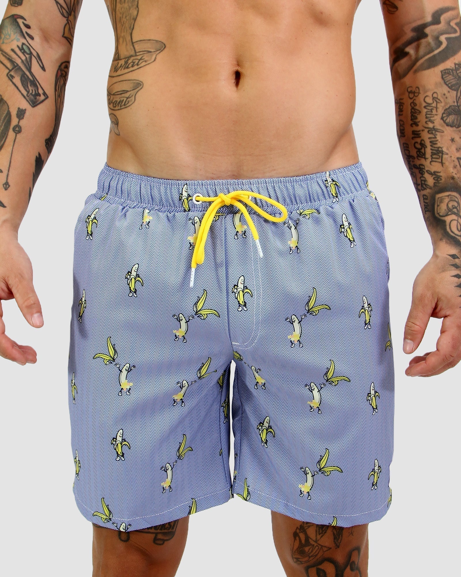 4 way stretch blue men's Swim Shorts