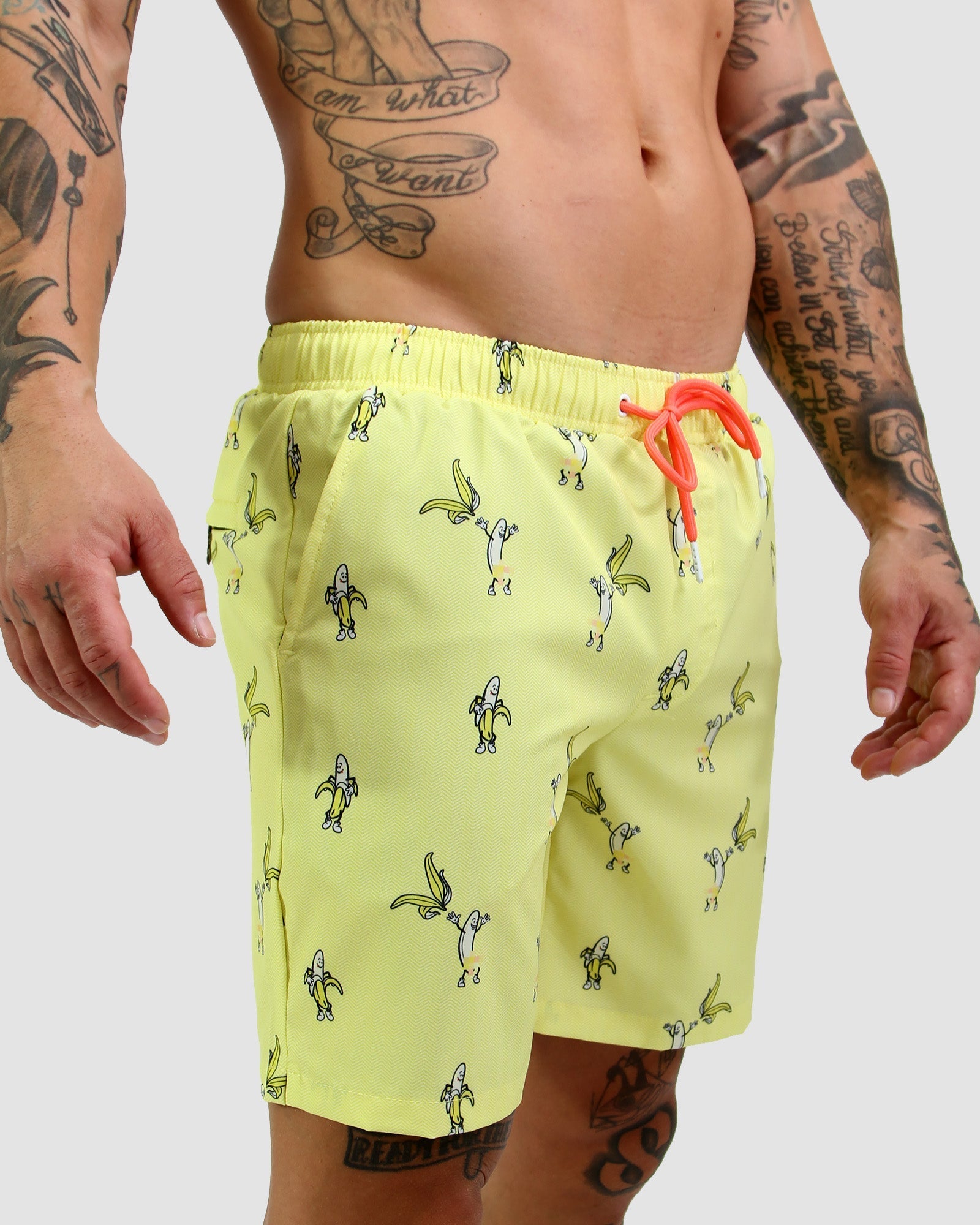 Banana Print Yellow Men's Resort Shorts