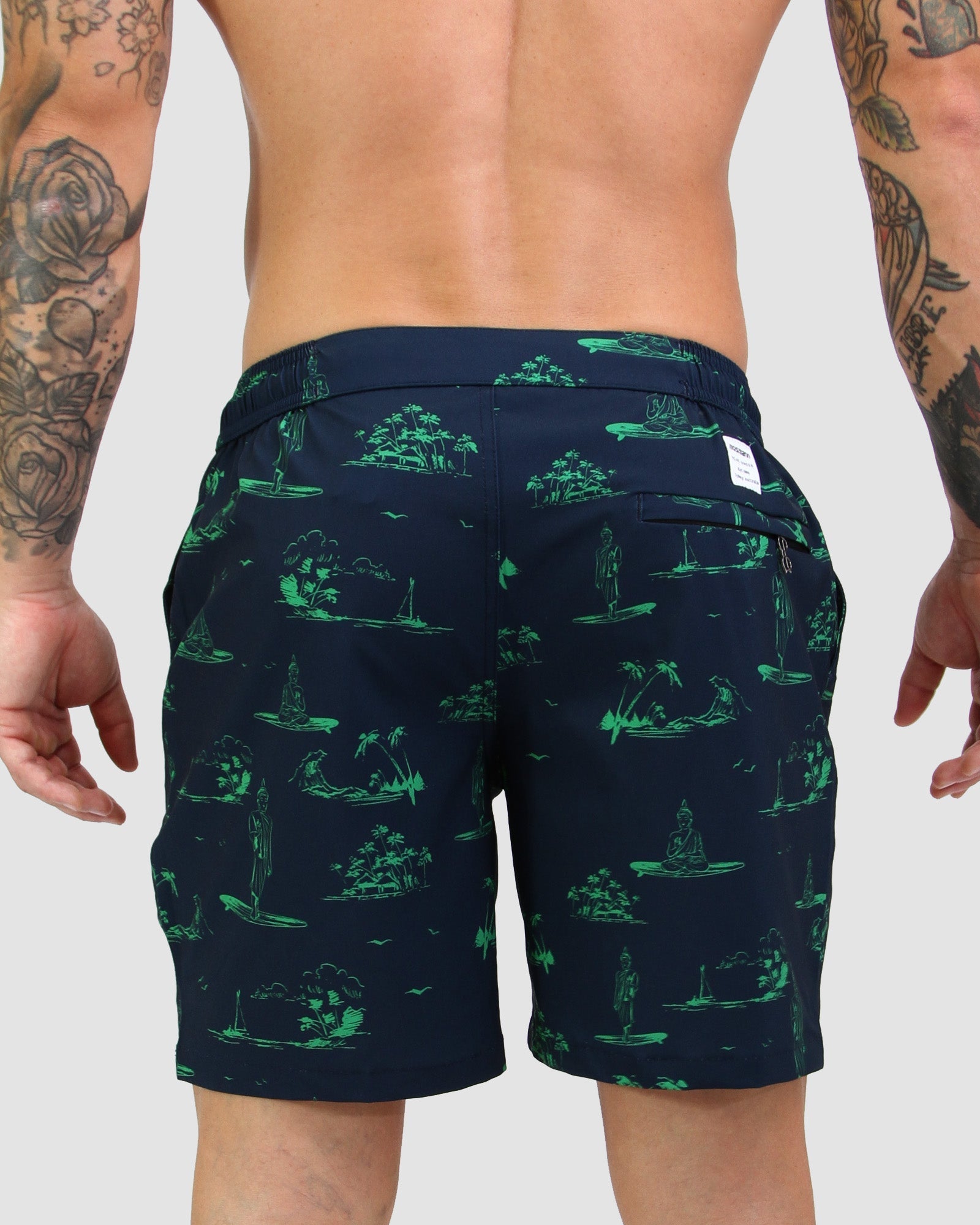 Dark green Men's Swim short adjustable