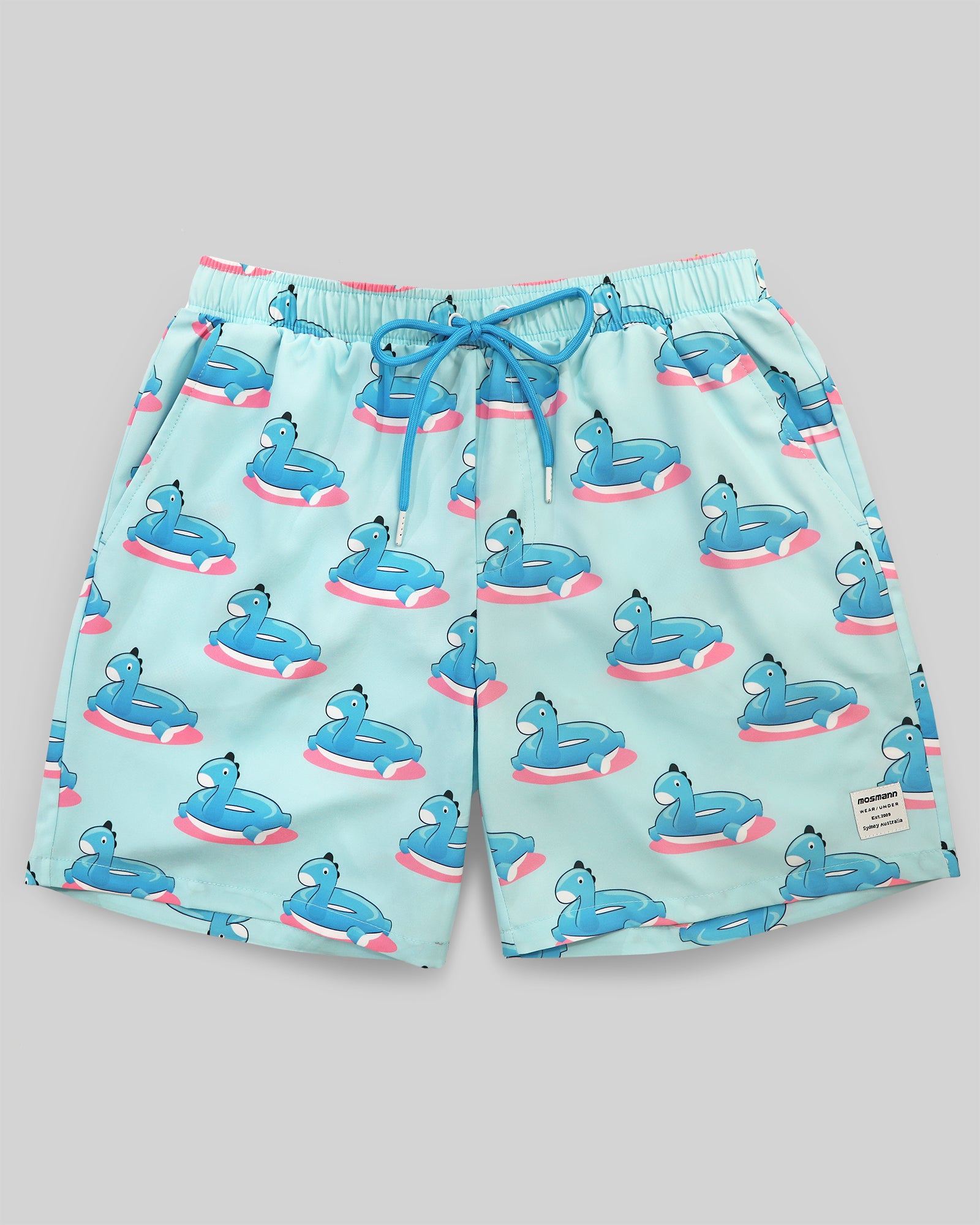 Mens Swim Shorts - Dino Blue