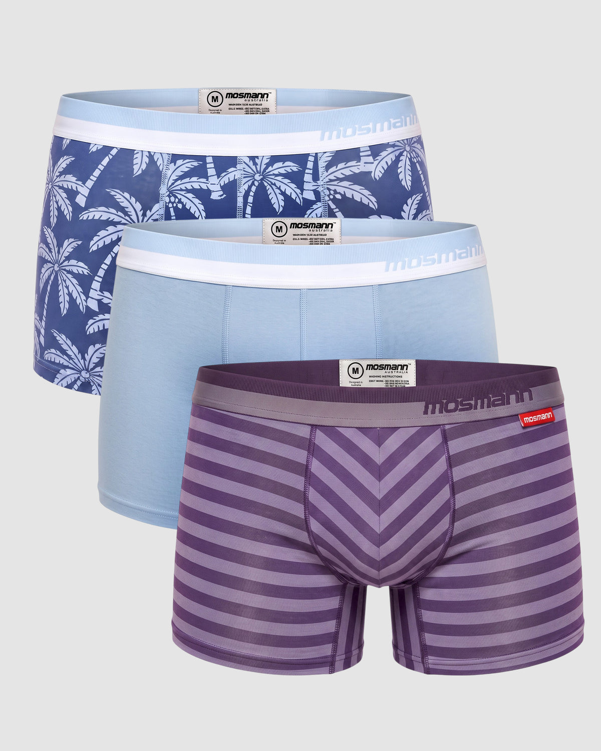 3-Pack Bamboo Trunks - Blue Lagoon