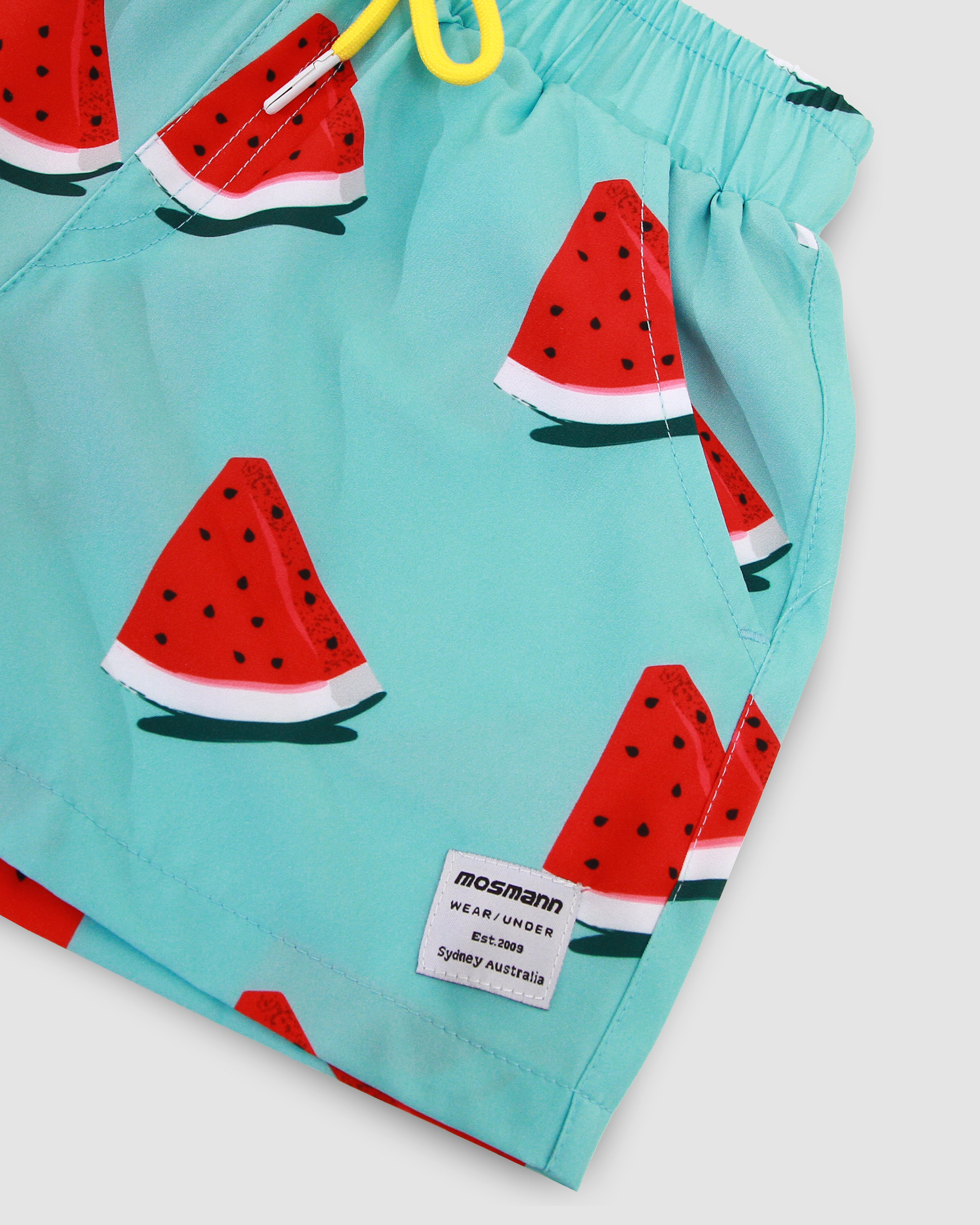 Dad and son matching swim shorts - Melon
