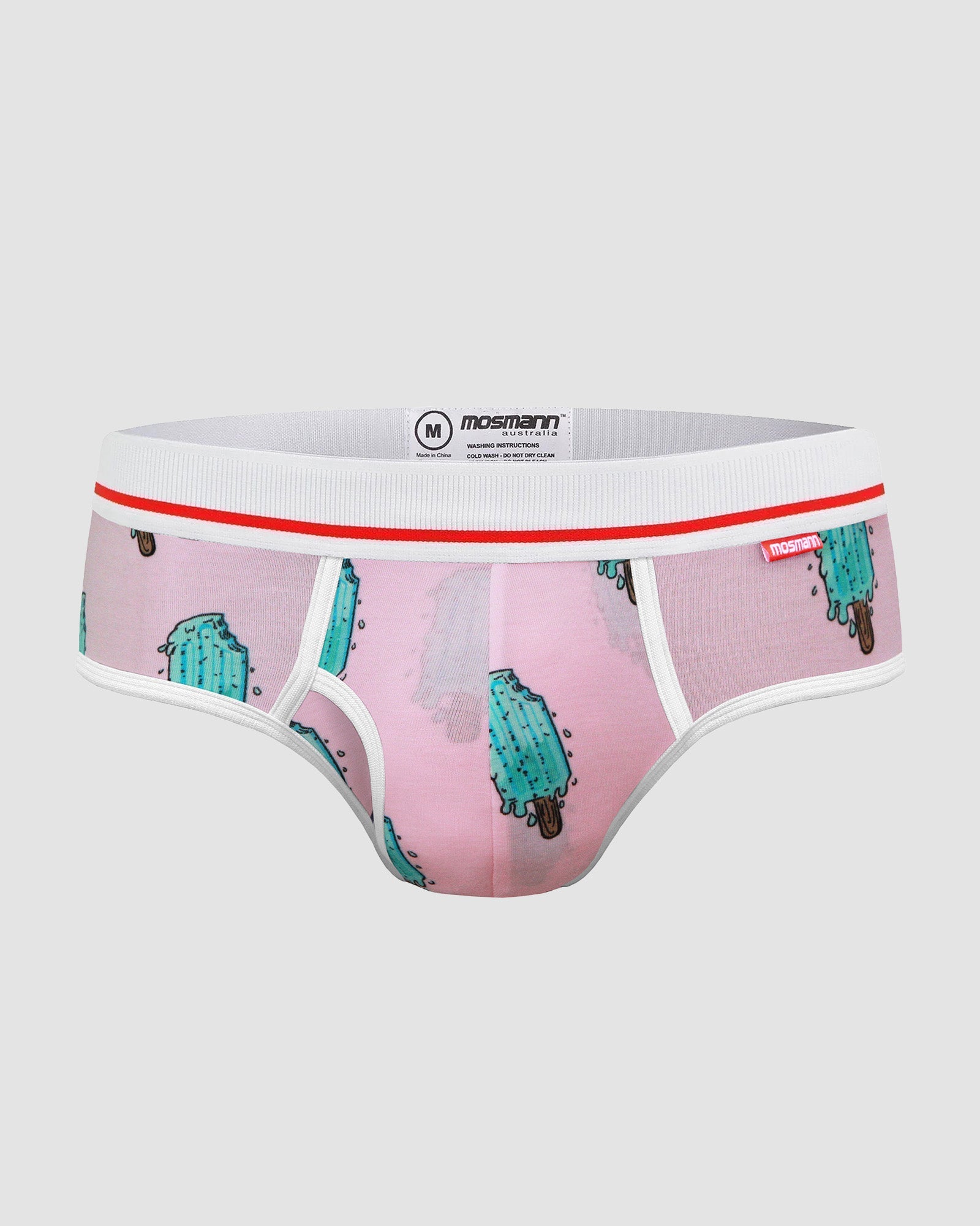 Mens Bamboo Underwear in Pink with Ice Cream Print