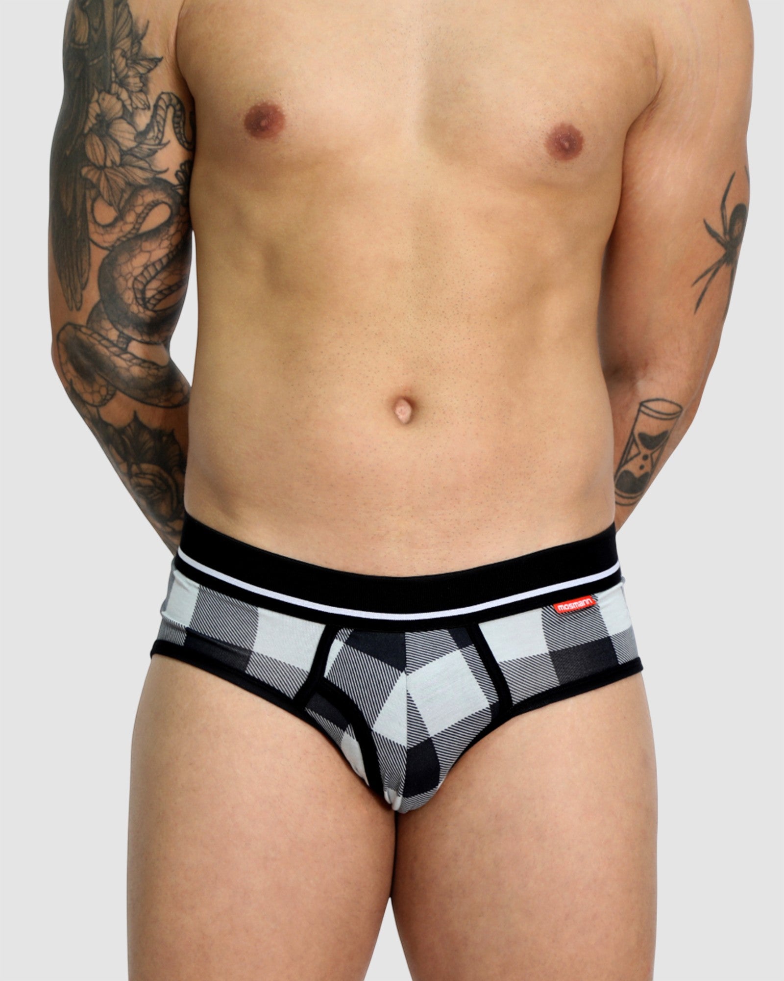 Mens Bamboo Brief - Checkmate