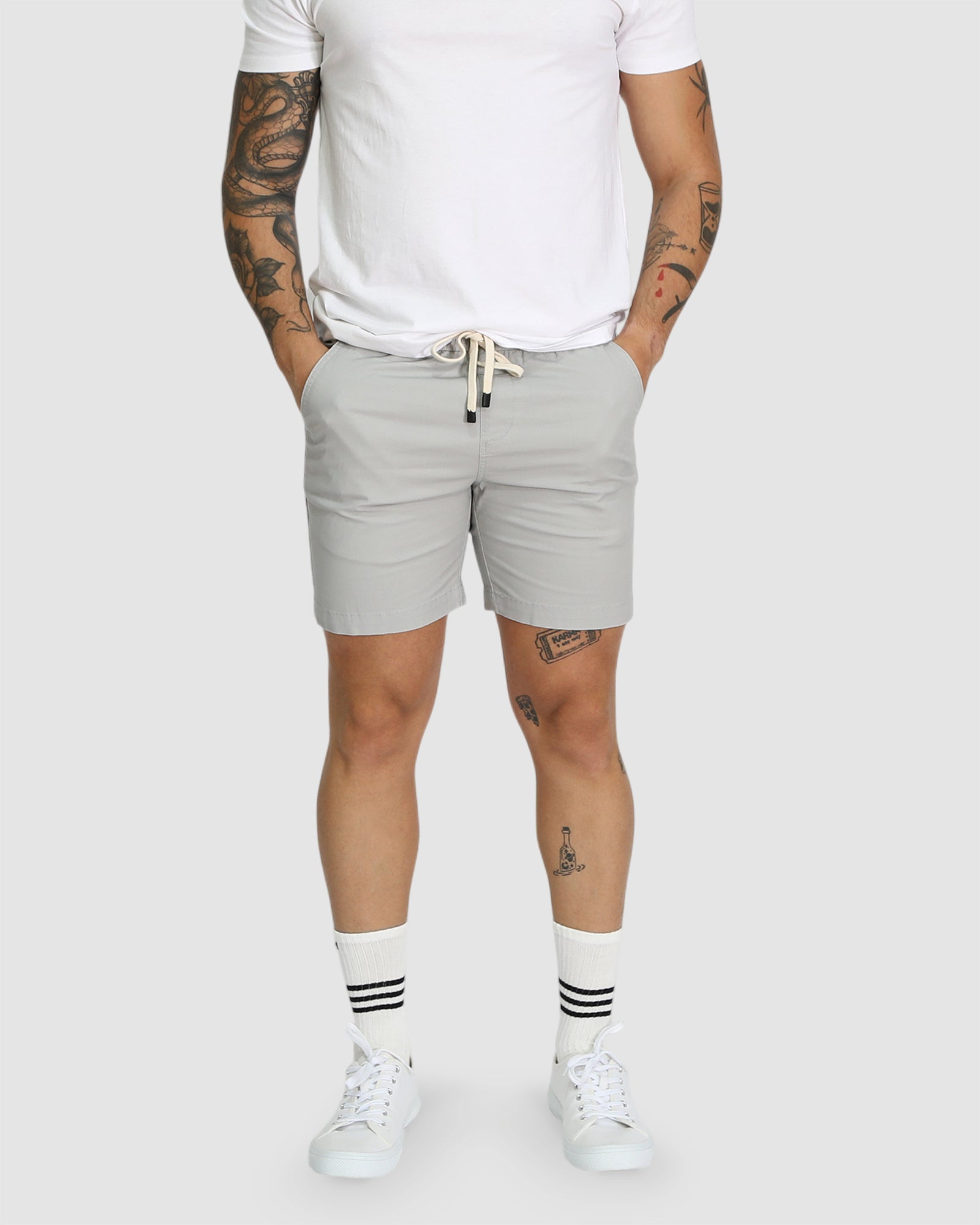 Travis Casual Shorts - Stone Grey