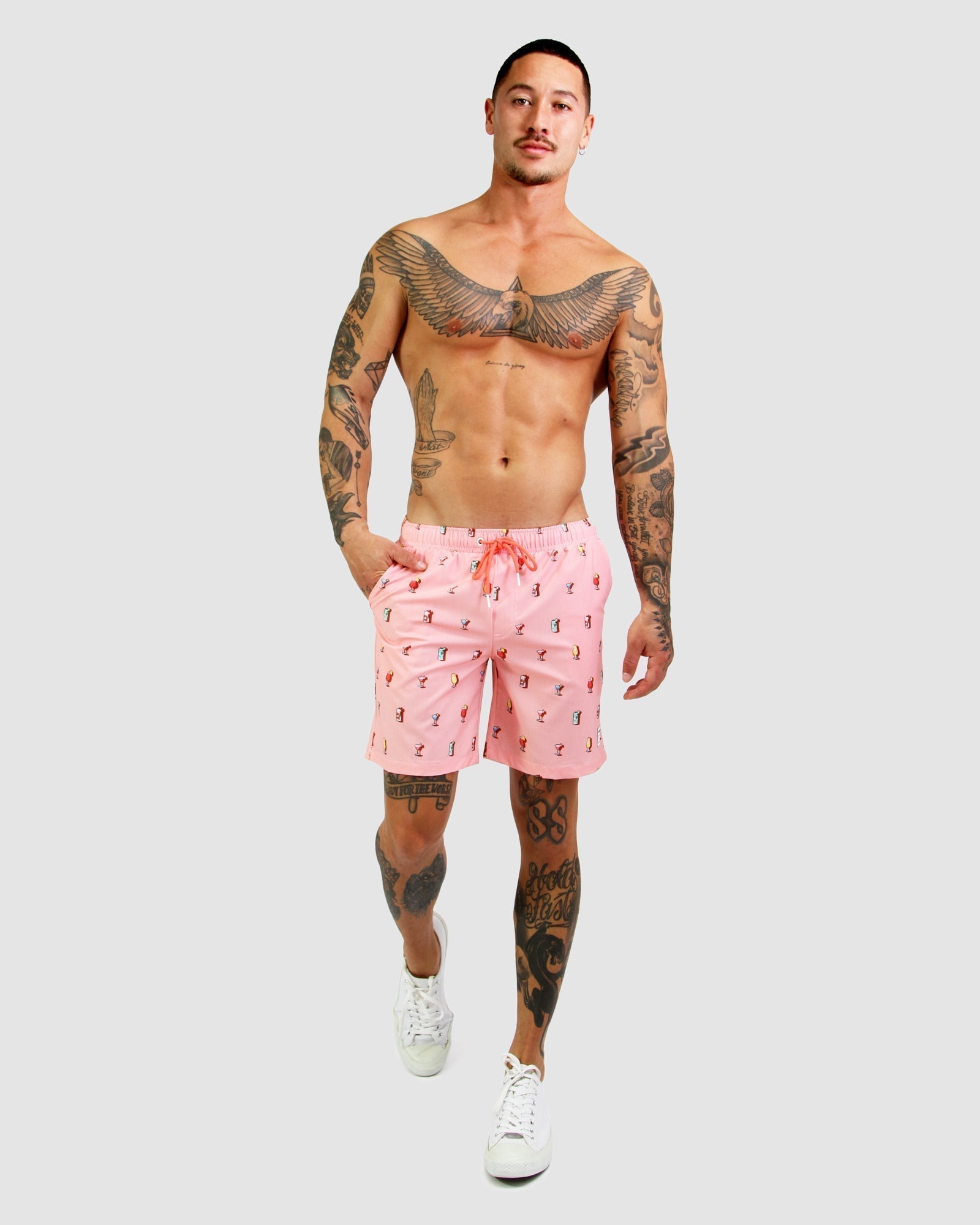 Fine Mesh Red Blush Men's Summer Shorts