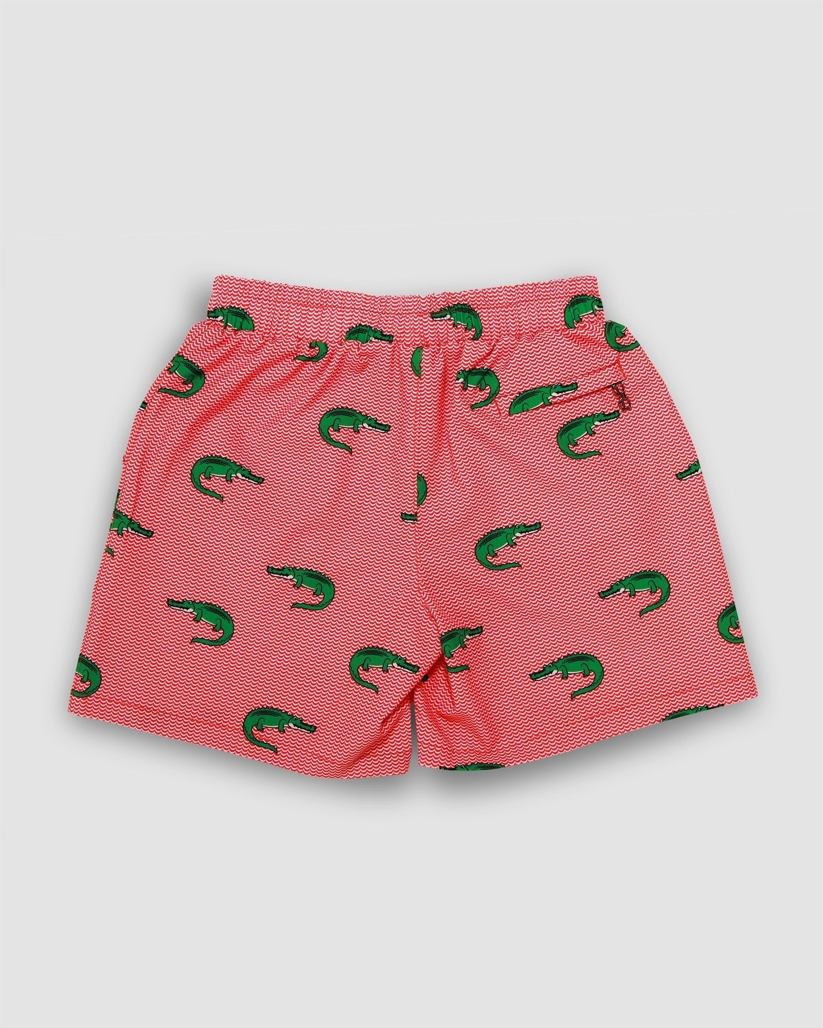 Red Kid Swim short Crocodile Pattern