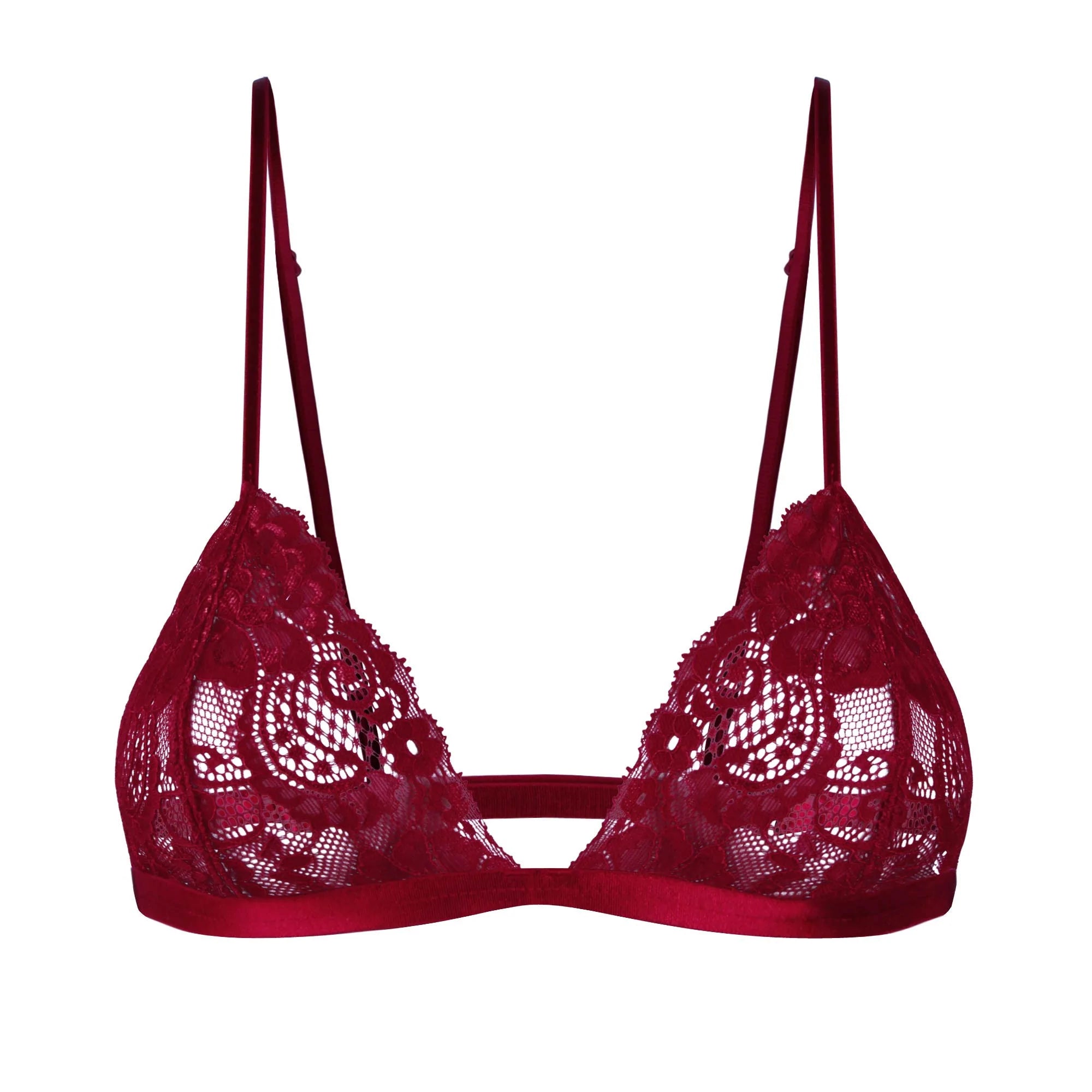 Sheer red lace bralette - Florence – Mosmann Australia
