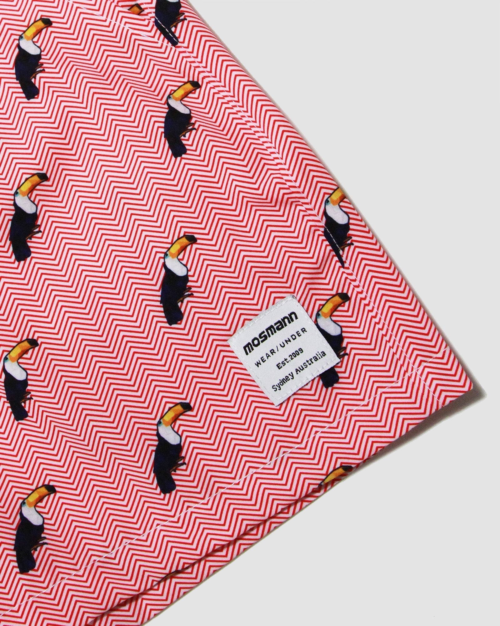 Red Boy's Swim Short Toucan Print