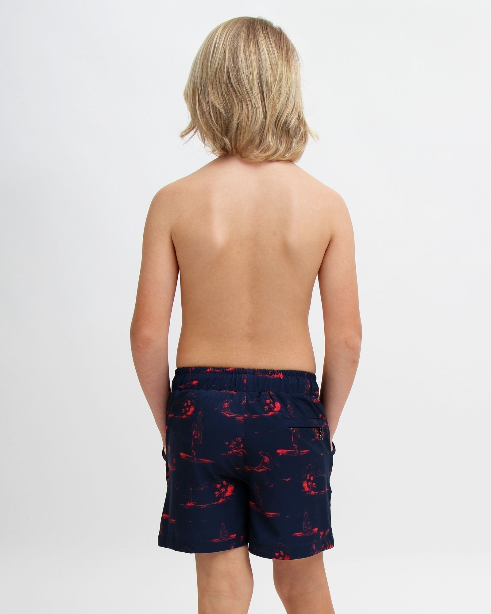 Green Black Boy's Swim Short Kids