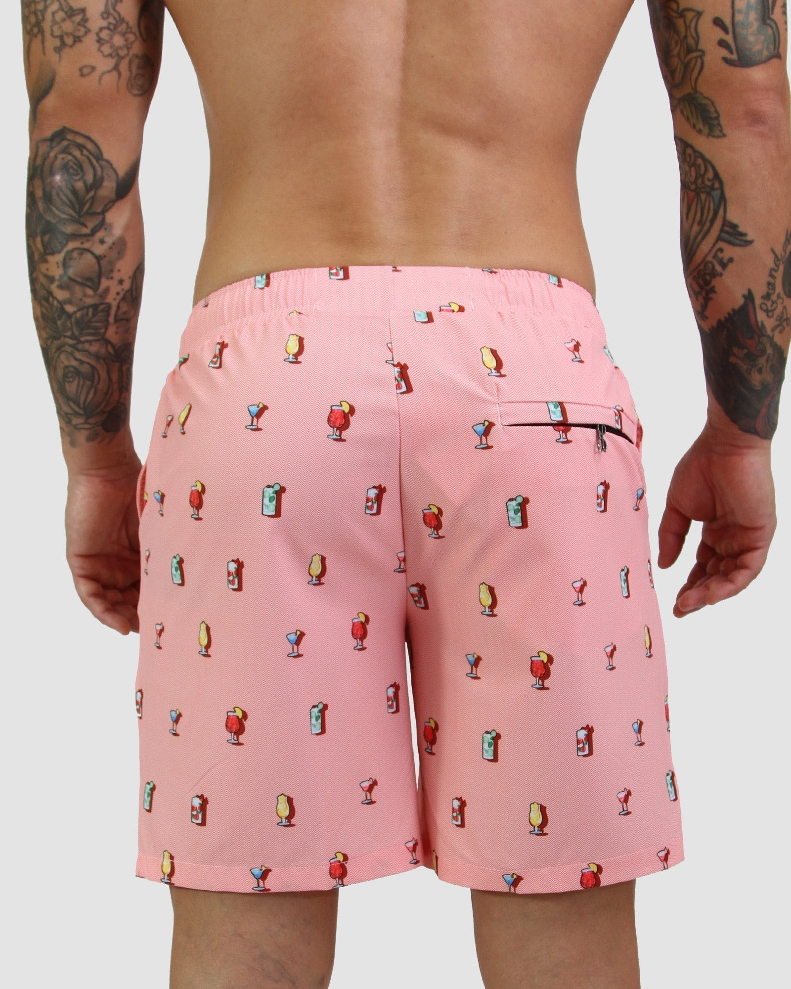 4 stretch way Red Blush Men's Resort Shorts