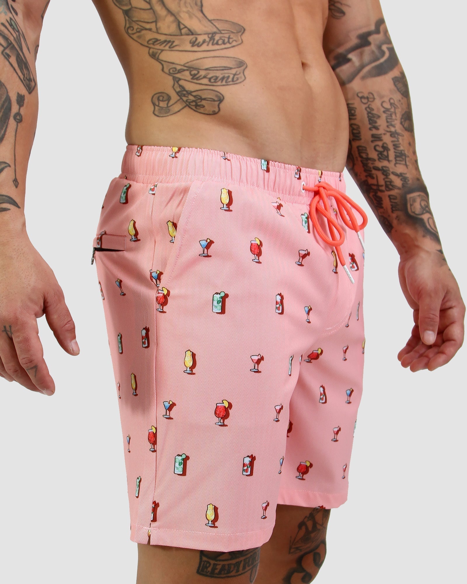 4 stretch way Red Blush Men's Summer Shorts