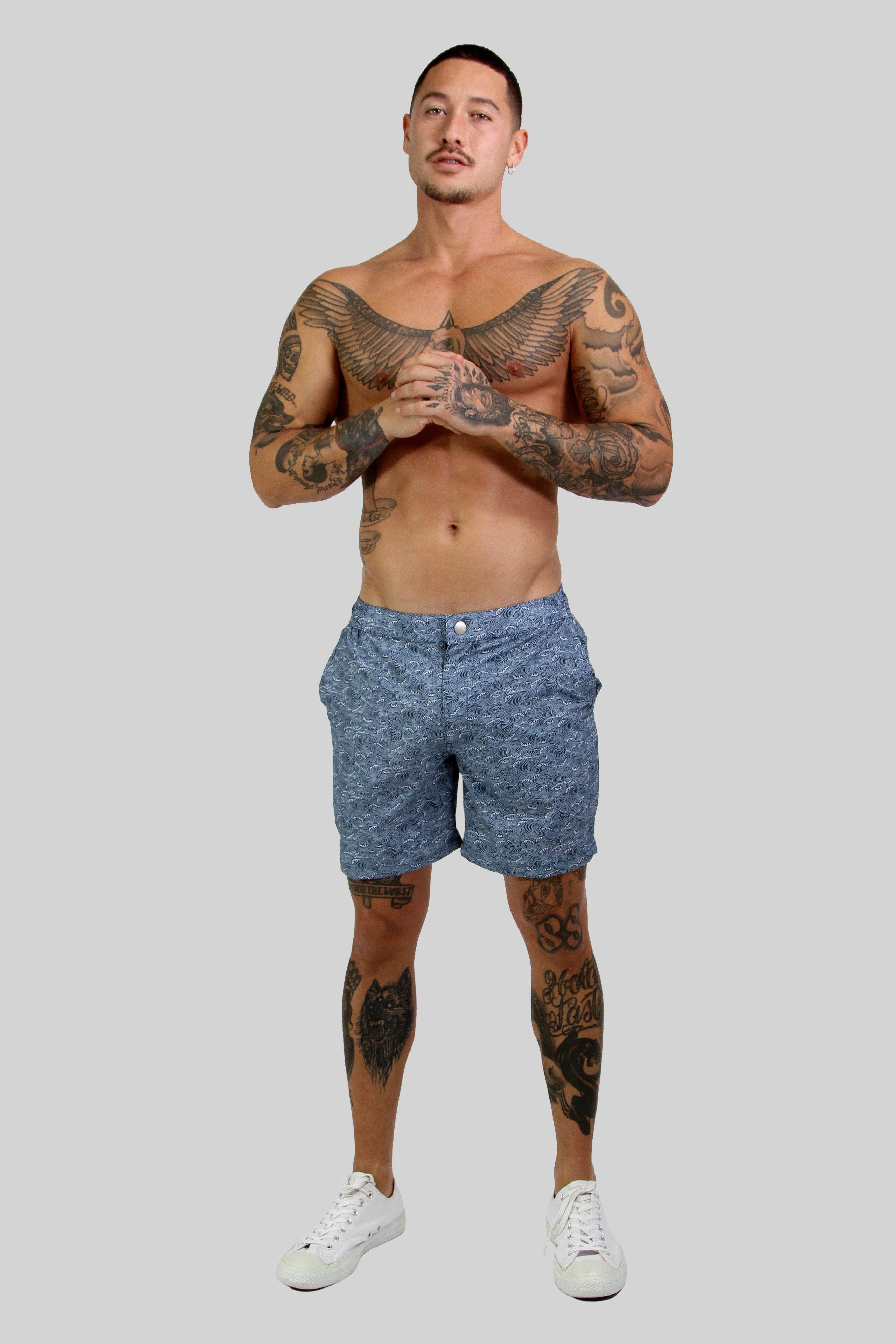 QuickDry Blue Men's Swimwear Shorts