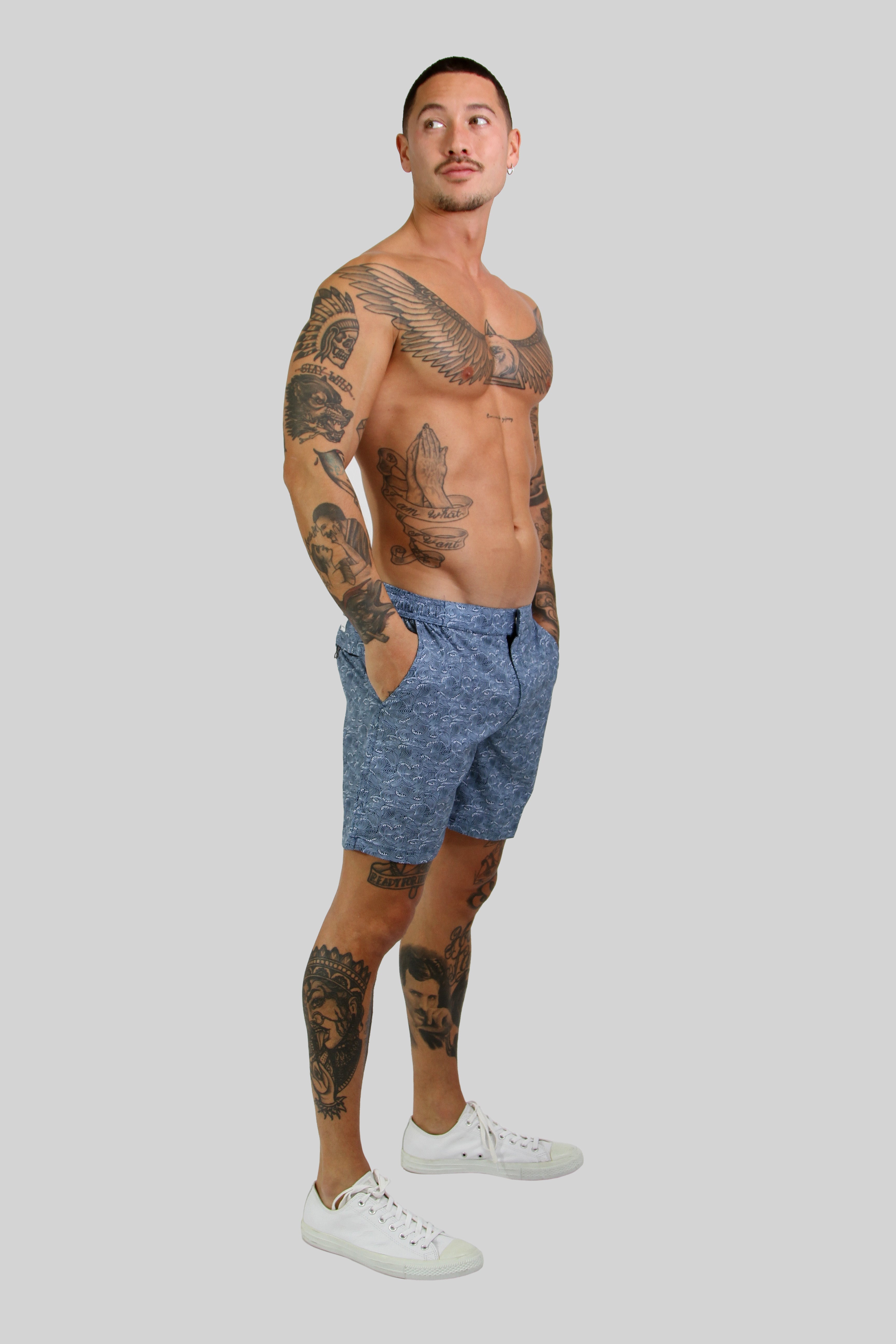 Side Pocket blue men's Resort Short