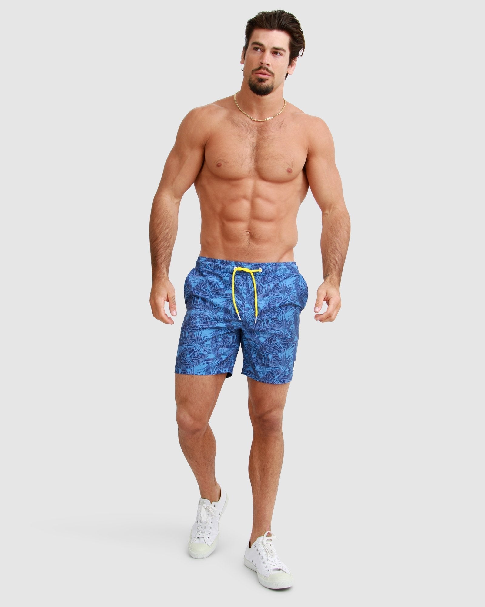 Soft Fine Mesh blue Men's Swim short Summer Print