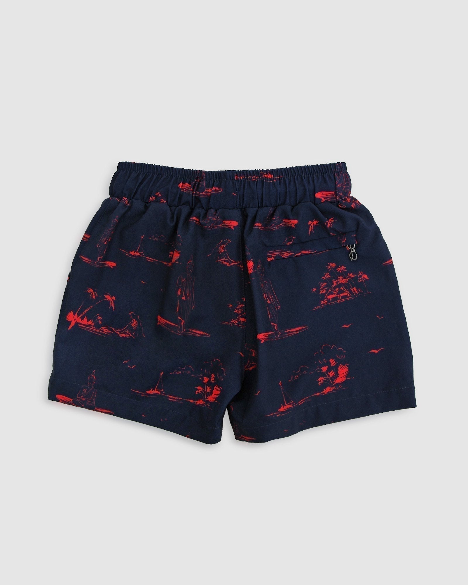 Green Black Kid's Swim Short Surfing Pattern