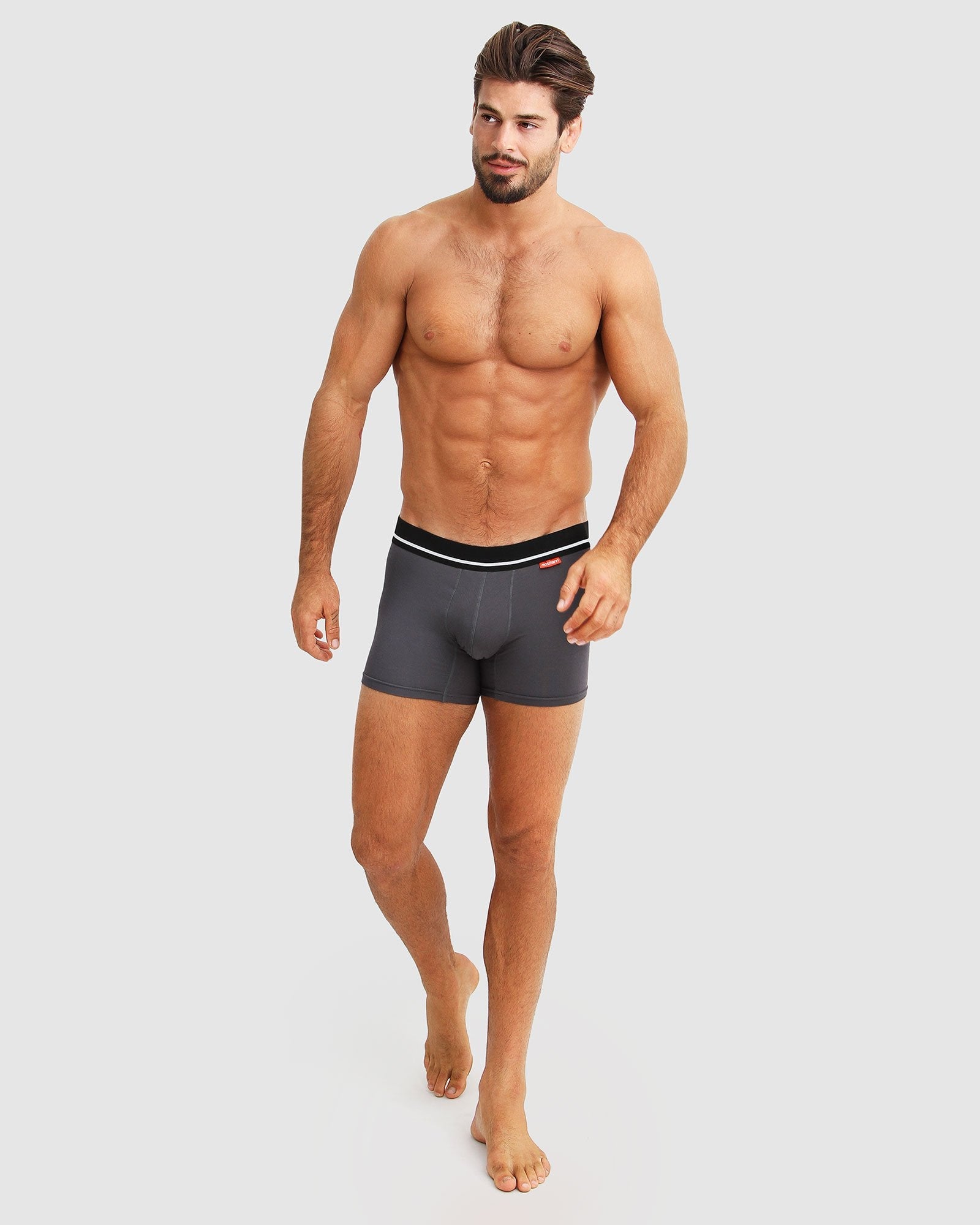 Black Men's trunk Grey Line
