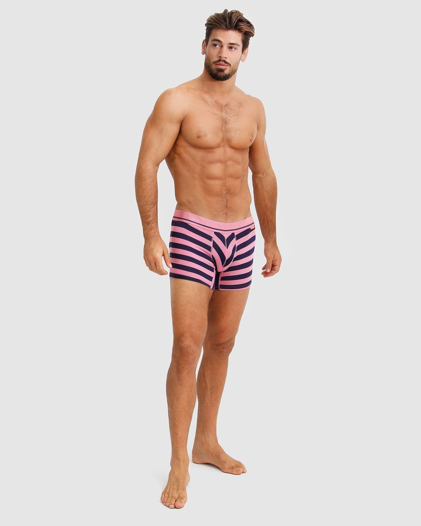 Black pink stripe adult Men's trunk
